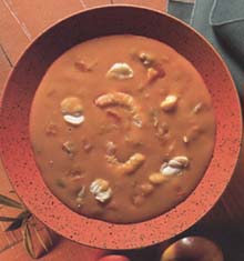 Tomaten – Meeresfrüchte – Suppe